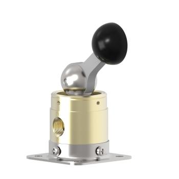 Humphrey 250V21021BRB Manual Valves, Detented Lever Operated Valves, Number of Ports: 2 ports, Number of Positions: 2 positions, Valve Function: Detent, Piping Type: Inline, Direct piping, Options Included: Mounting Base, Approx Size (in) HxWxD: 3.88 x 1.56 DIA