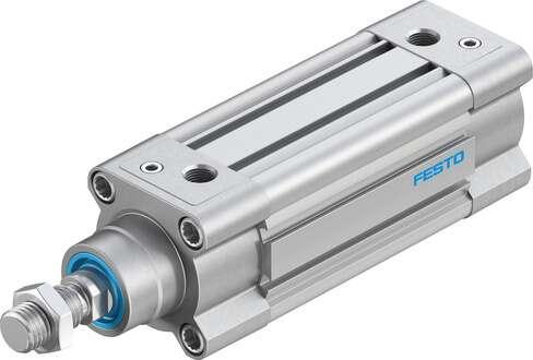 Festo 3659473 standards-based cylinder DSBC-50-70-D3-PPVA-N3 With adjustable cushioning at both ends. Stroke: 70 mm, Piston diameter: 50 mm, Piston rod thread: M16x1,5, Cushioning: PPV: Pneumatic cushioning adjustable at both ends, Assembly position: Any
