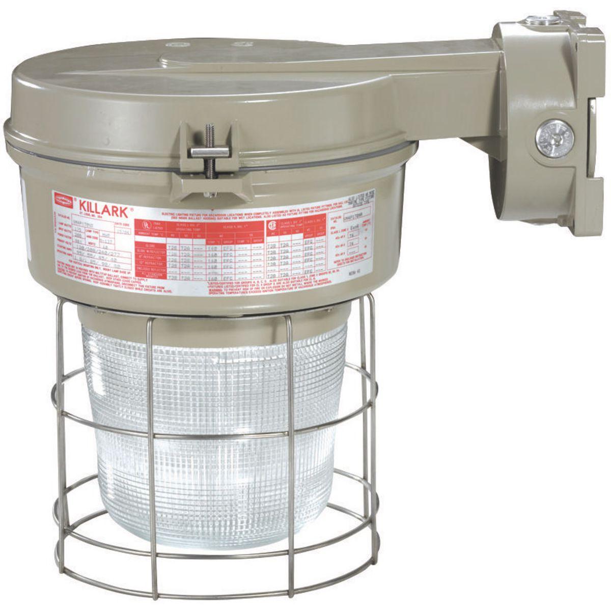 Hubbell VM4P175B2R1G VM4 Series - 175W Metal Halide 480V - 3/4" Wall Mount - Type I Glass Refractor and Guard  ; Ballast tank and splice box – corrosion resistant copper-free aluminum alloy with baked powder epoxy/polyester finish, electrostatically applied for complete, unif