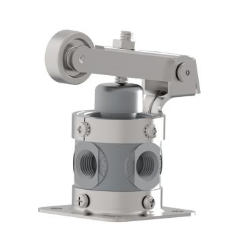 Humphrey 250C31021 Mechanical Valves, Roller Cam Operated Valves, Number of Ports: 3 ports, Number of Positions: 2 positions, Valve Function: Normally closed, Piping Type: Inline, Direct piping, Options Included: Mounting base, Approx Size (in) HxWxD: 3.44 x 1.56 DIA