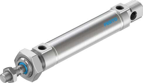 Festo 1908310 standards-based cylinder DSNU-25-70-P-A Based on DIN ISO 6432, for proximity sensing. Various mounting options, with or without additional mounting components. With elastic cushioning rings in the end positions. Stroke: 70 mm, Piston diameter: 25 mm, Pist