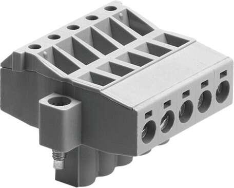 Festo 525635 bus connection FBSD-KL-2X5POL For CPV Direct valve terminal, screw terminals, 2 x 5-pole Mounting type: with through hole, Assembly position: Any, Product weight: 20 g, Electrical connection: (* 5-pin / 5-pin, * Angled socket / screw terminal), Operating 