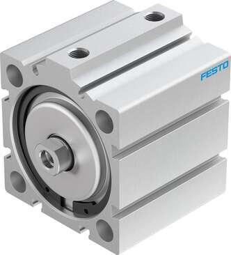 Festo 188287 short-stroke cylinder ADVC-63-25-I-P-A For proximity sensing, piston-rod end with female thread. Stroke: 25 mm, Piston diameter: 63 mm, Based on the standard: (* ISO 6431, * Hole pattern, * VDMA 24562), Cushioning: P: Flexible cushioning rings/plates at b
