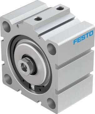 Festo 188308 short-stroke cylinder ADVC-80-10-I-P-A For proximity sensing, piston-rod end with female thread. Stroke: 10 mm, Piston diameter: 80 mm, Based on the standard: (* ISO 6431, * Hole pattern, * VDMA 24562), Cushioning: P: Flexible cushioning rings/plates at b