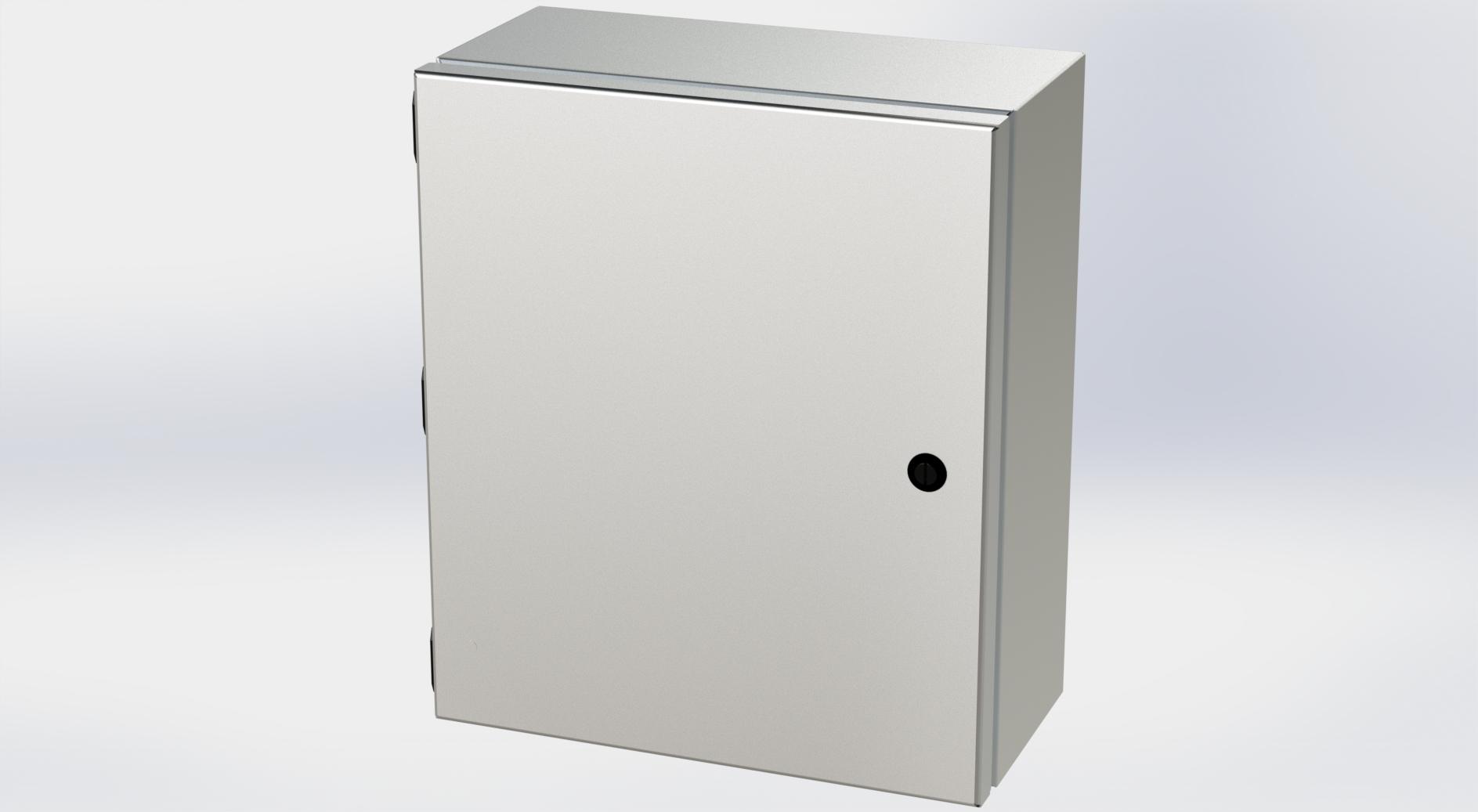 Saginaw Control SCE-1412ELJSS6 S.S. ELJ Enclosure, Height:14.00", Width:12.00", Depth:6.00", #4 brushed finish on all exterior surfaces. Optional sub-panels are powder coated white.