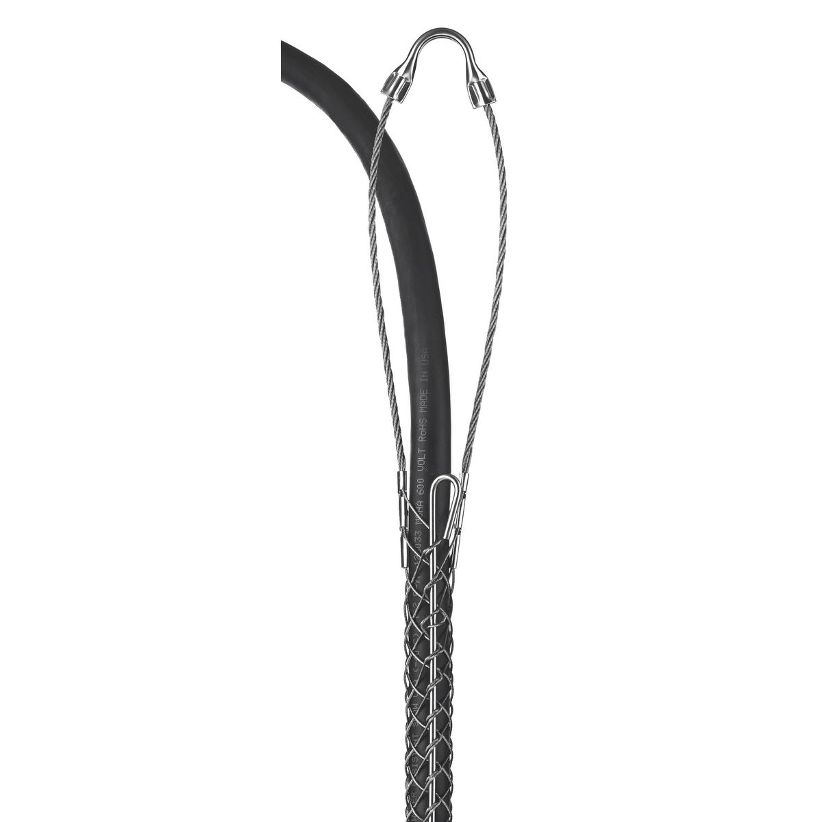 Hubbell 02403015 Support Grips, Single Eye, Single Weave, Split Mesh, Rod Closing, Stainless Steel, 0.75-0.99"  ; Single eye ; Strand equalizers position wires for equal loading throughout grip length ; Eye assemblies provide eye reinforcement at support hardware ; Split 