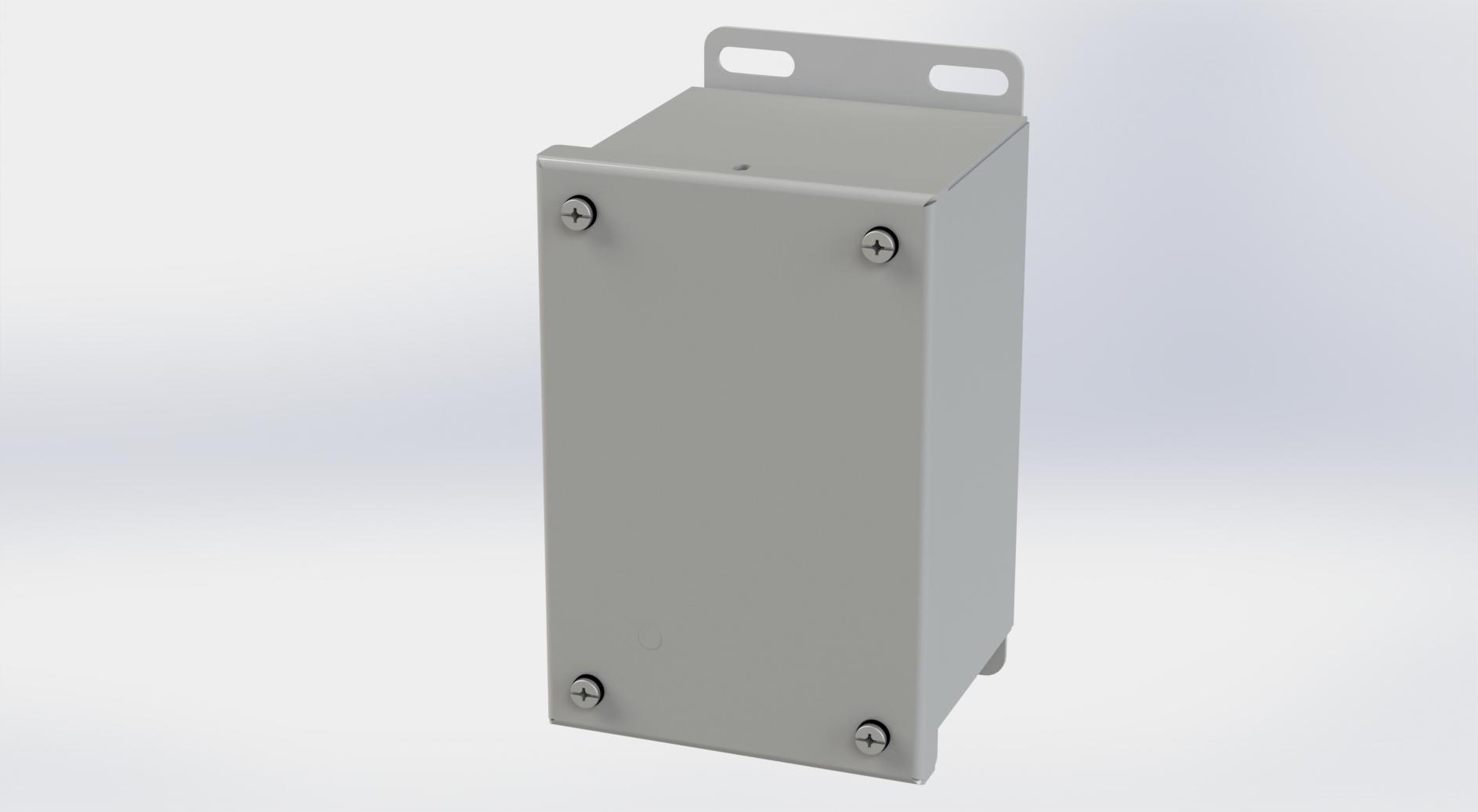 Saginaw Control SCE-6044SC SC Enclosure, Height:6.13", Width:4.00", Depth:4.00", ANSI-61 gray powder coating inside and out.  Optional sub-panels are powder coated white.