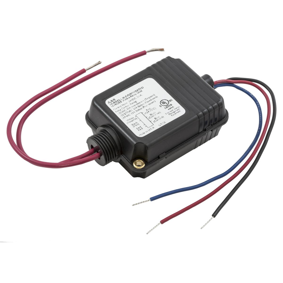 Hubbell AAR Switches and Lighting Controls, H-Moss System, Additional Switching Capacity, Add-A-Relay, 120/277V AC  ; The AAR contains an internal relay for control of an external lighting load ; Zero Arc Point Switching Minimizes relay contact ; Easily mounts inside