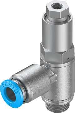Festo 530040 Piloted check valve HGL-1/8-QS-6 With sealing ring OL, with QS push-in fitting. Valve function: piloted non-return function, Pneumatic connection, port  1: QS-6, Pneumatic connection, port  2: G1/8, Type of actuation: pneumatic, Pilot air port 21: M5