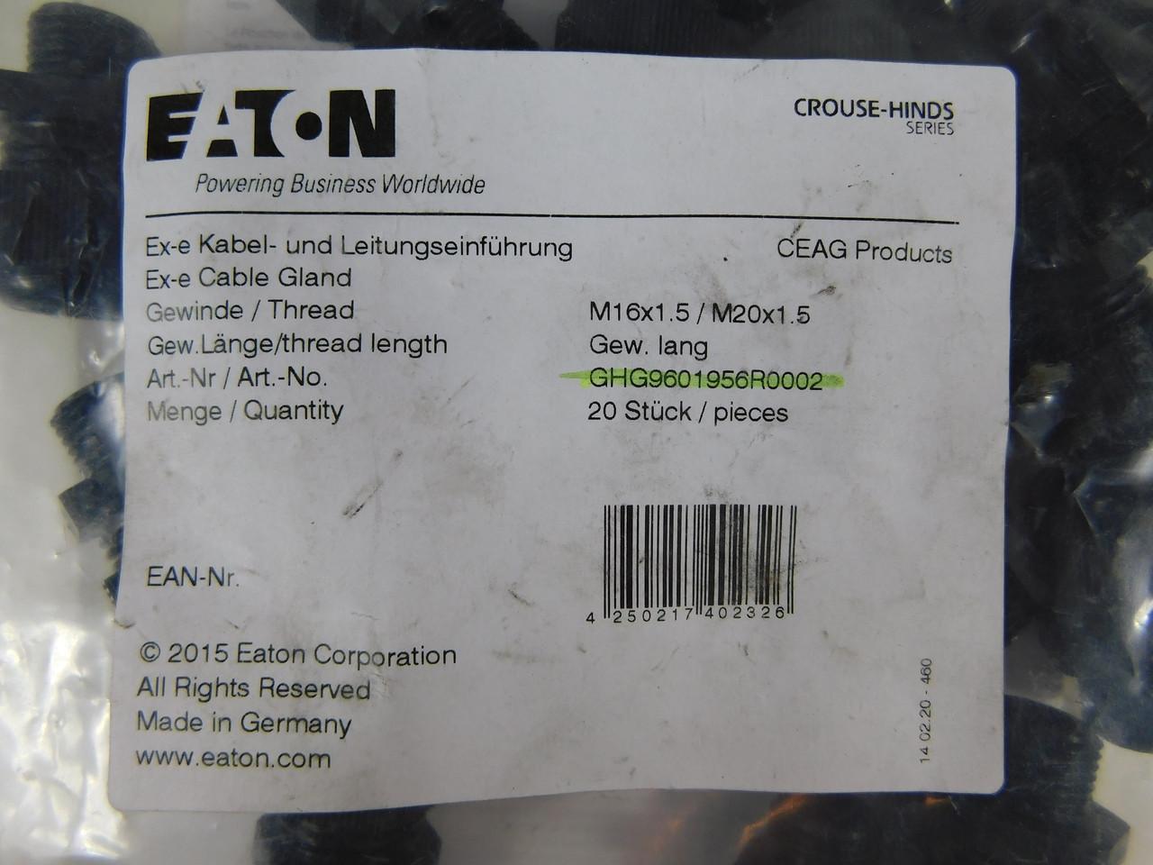 Eaton GHG9601956R0002 Eaton GHG9601956R0002 Misc. Cable and Wire Accessories Cable Gland