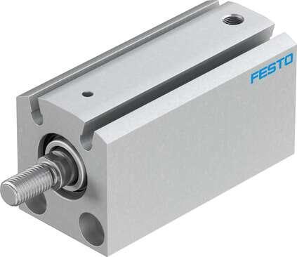 Festo 188104 short-stroke cylinder AEVC-16-25-A-P-A For proximity sensing, piston-rod end with male thread. Stroke: 25 mm, Piston diameter: 16 mm, Spring return force, retracted: 5 N, Cushioning: P: Flexible cushioning rings/plates at both ends, Assembly position: Any