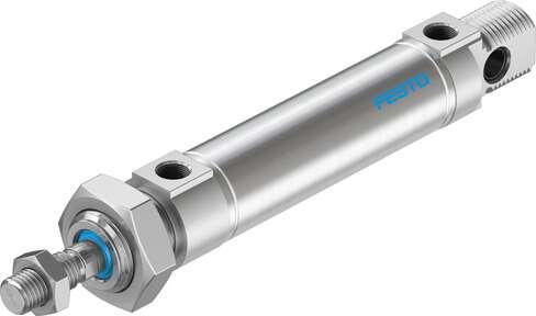 Festo 19221 standards-based cylinder DSNU-25-50-P-A Based on DIN ISO 6432, for proximity sensing. Various mounting options, with or without additional mounting components. With elastic cushioning rings in the end positions. Stroke: 50 mm, Piston diameter: 25 mm, Pist
