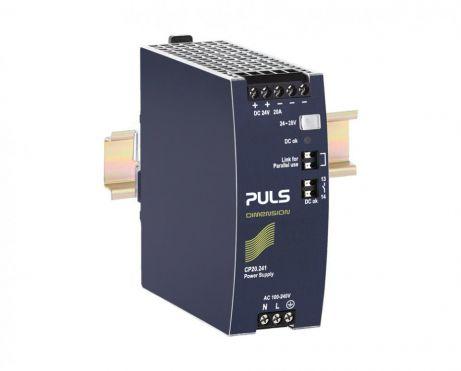 Puls CP20.241-S2 Power Supply, 480W, AC 100-240V | DC 110-150V input, 1 phase, 24-28Vdc output, 20A, push-in terminals