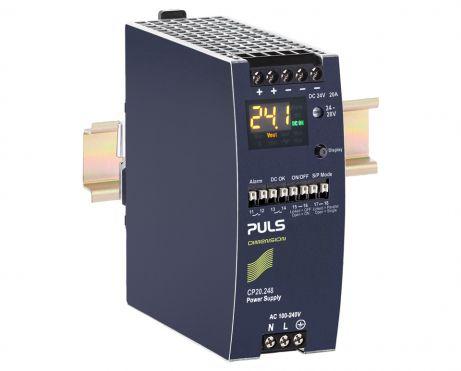 Puls CP20.248 Power Supply, 480W, AC 100-240V | DC 110-150V input, 1 phase, 24-28Vdc output, 20A, monitoring display