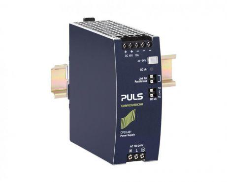 Puls CP20.481 Power Supply, 480W, AC 100-240V | DC 110-150V input, 1 phase, 48-56Vdc output, 10A