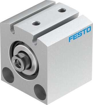 Festo 188172 short-stroke cylinder ADVC-25-5-I-P-A For proximity sensing, piston-rod end with female thread. Stroke: 5 mm, Piston diameter: 25 mm, Cushioning: P: Flexible cushioning rings/plates at both ends, Assembly position: Any, Mode of operation: double-acting