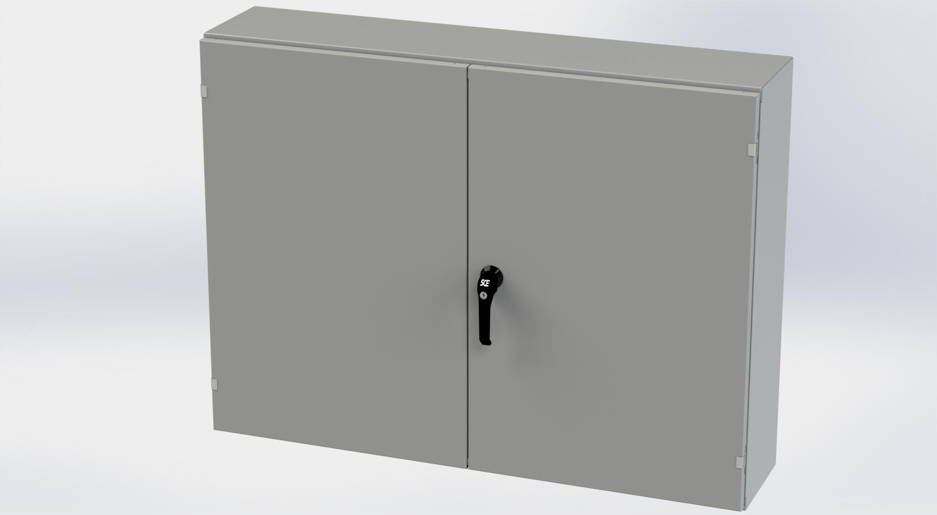 Saginaw Control SCE-364810WFLP WFLP Enclosure, Height:36.00", Width:48.00", Depth:10.00", ANSI-61 gray powder coating inside and out.
