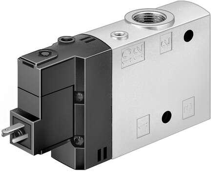 Festo 163832 solenoid valve CPE24-M3H-3OL-3/8 High component density Valve function: 3/2 open, monostable, Type of actuation: electrical, Width: 24 mm, Standard nominal flow rate: 3000 l/min, Operating pressure: 2,5 - 10 bar