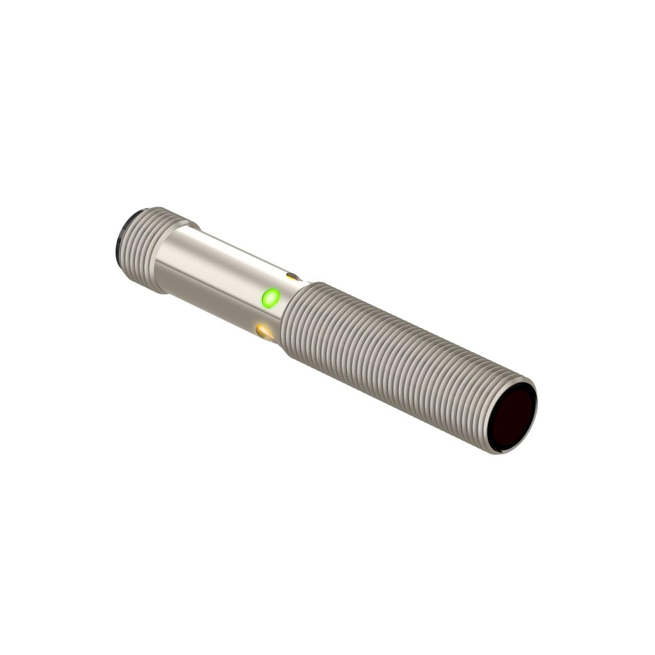 Banner M12EQ8 Photo-electric emitter with through-beam system / opposed mode - Banner Engineering (M12 barrel series - M12) - Part #77203 - Visible red light (660nm) - Supply voltage 10Vdc-30Vdc (12Vdc / 24Vdc nom.) - Pre-equipped with 4-pin Euro-style M12 connector - 