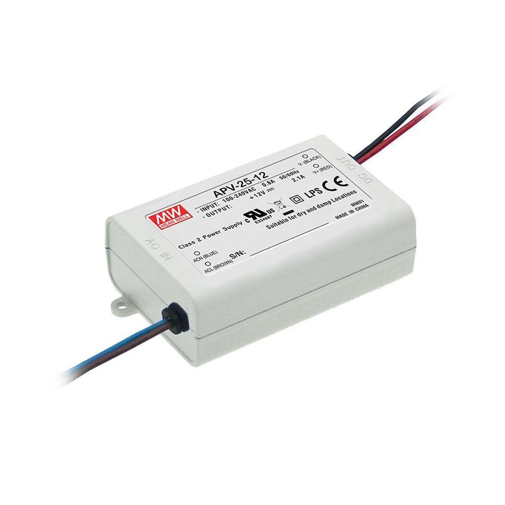 MEAN WELL APV-25-12 AC-DC Single output LED driver Constant Voltage (CV); Output 12Vdc at 2.1A