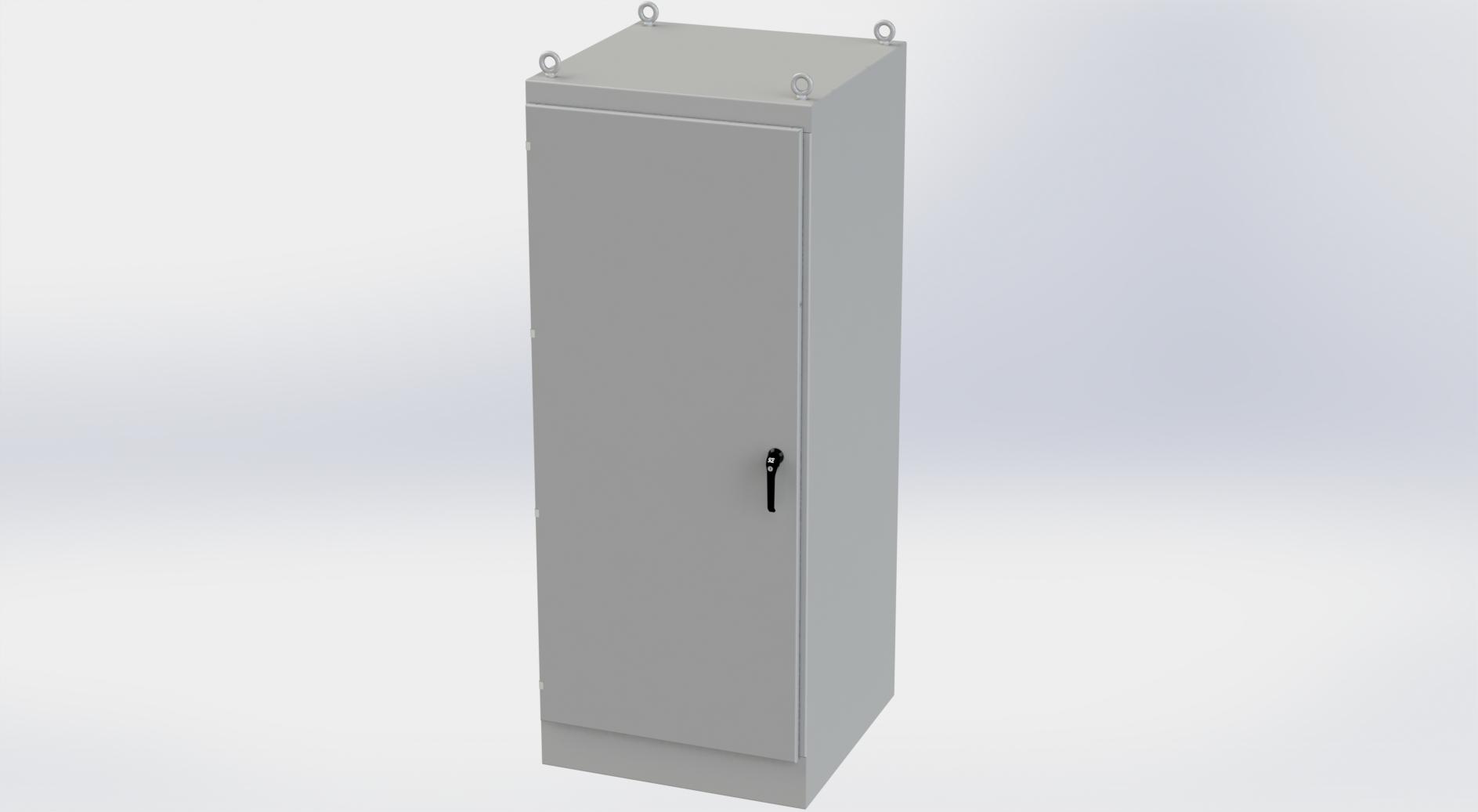 Saginaw Control SCE-903636FS FS Enclosure, Height:90.00", Width:36.00", Depth:36.00", ANSI-61 gray powder coat inside and out. Optional sub-panels are powder coated white.