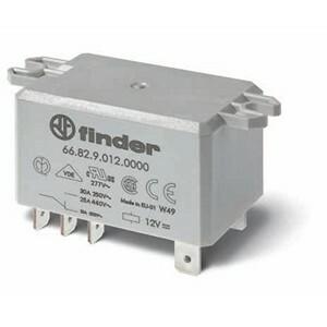 Finder 66.82.9.125.0000 Electromechanical power relay - Finder (66 series) - Control coil voltage 125Vdc - 2 poles (2P) - 2C/O / DPDT (Double Pole Double Throw) contact - Rated current 30A (250Vac; AC-1; NO contact)|10A (250Vac; AC-1; NC contact) / 25A (30Vdc; DC-1; NO contact) 