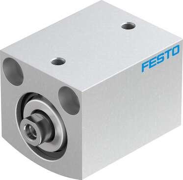 Festo 188181 short-stroke cylinder ADVC-25-25-I-P No facility for sensing, piston-rod end with female thread. Stroke: 25 mm, Piston diameter: 25 mm, Cushioning: P: Flexible cushioning rings/plates at both ends, Assembly position: Any, Mode of operation: double-acting