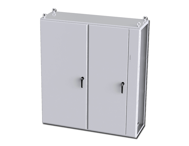 Saginaw Control SCE-TD201806LG 2DR IMS Disc. Enclosure, Height:78.74", Width:70.87", Depth:22.00", Powder coated RAL 7035 gray inside and out.