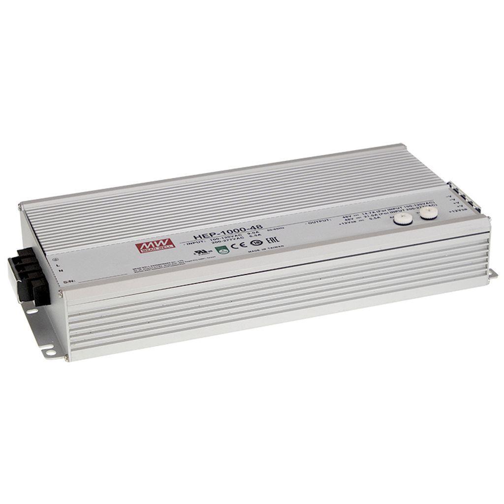 MEAN WELL HEP-1000-48 AC-DC Single output industrial power supply with PFC; Output 48Vdc at 21A; Input-output by terminal block; remote ON/OFF and DC OK signal; PMBus and PV/PC programmable