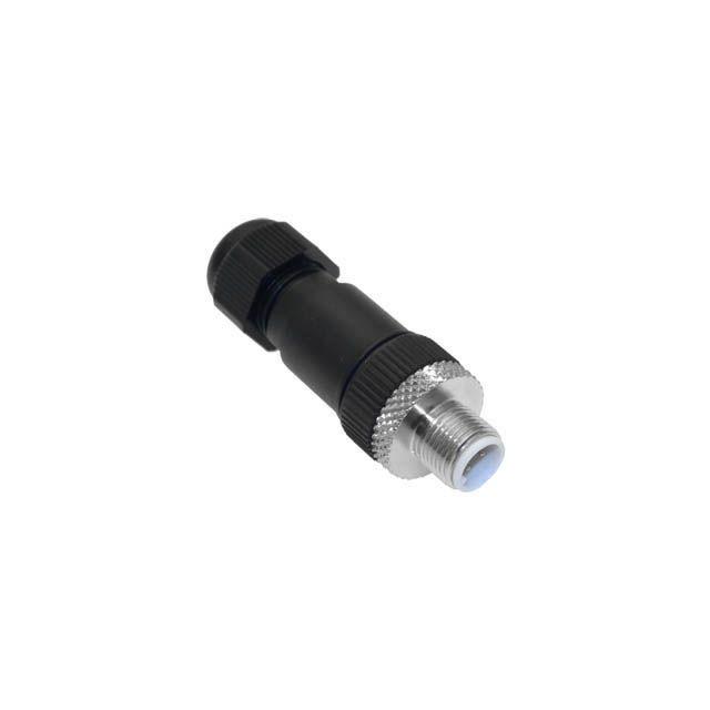 Mencom MDE45-4MP-FW09 Ethernet, Field Wireable, 4 Pole, M12 D-Coded Male Straight, PG09 4-8mm