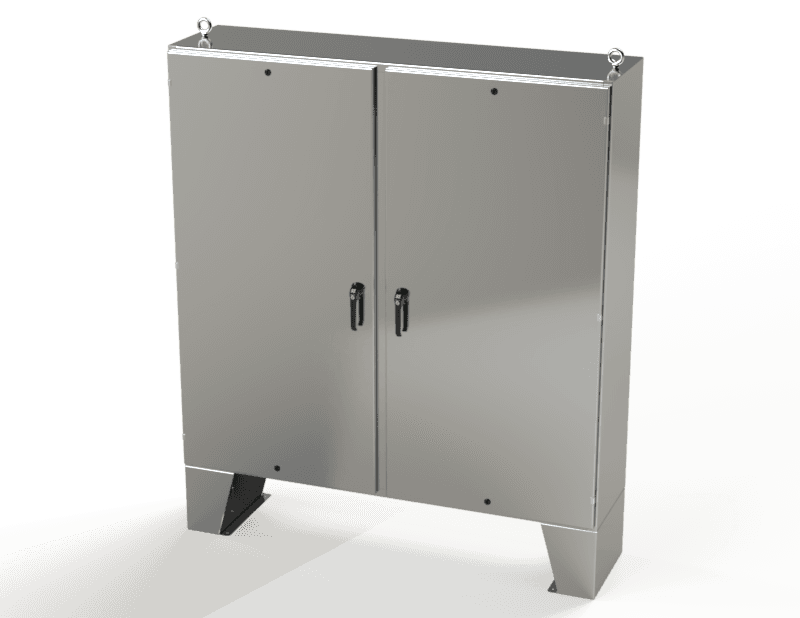 Saginaw Control SCE-72EL7218SS6LPPL S.S. 2DR EL LPPL Enclosure, Height:72.00", Width:72.00", Depth:18.00", #4 brushed finish on all exterior surfaces. Optional sub-panels are powder coated white.