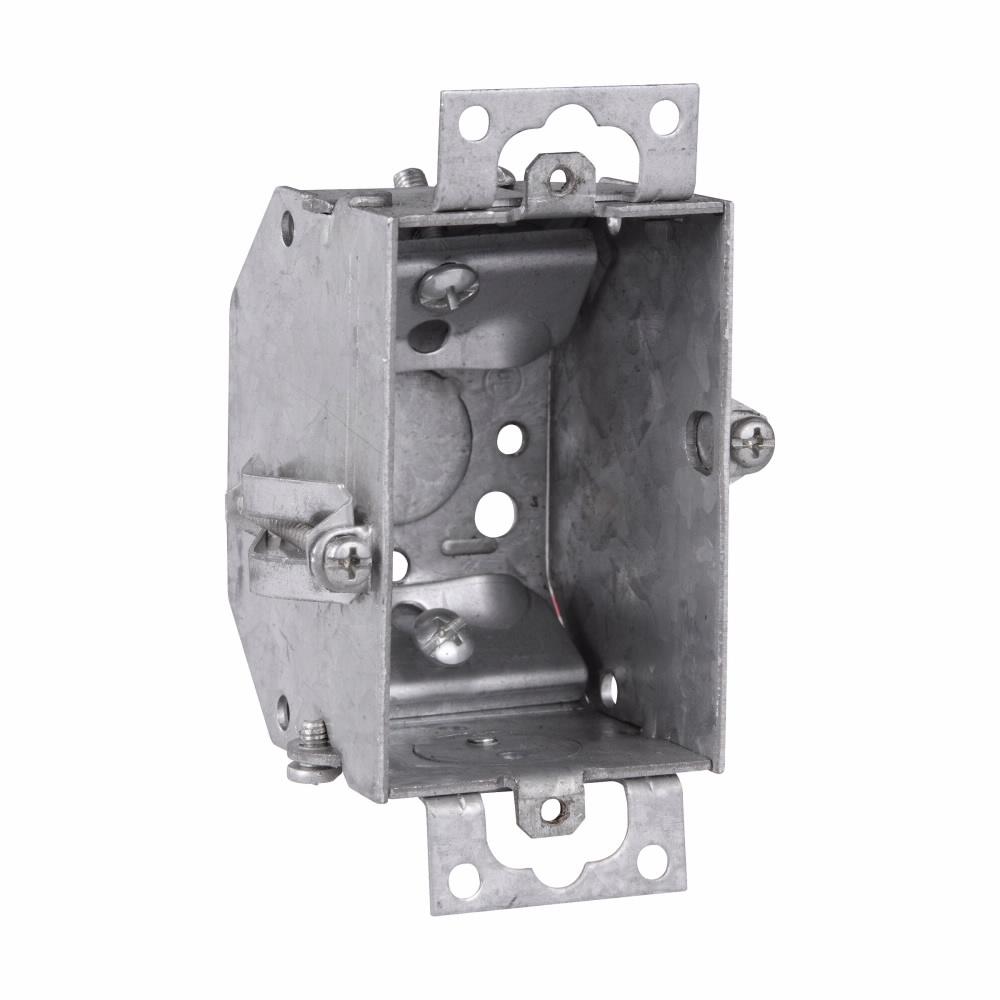 Eaton Corp TP137 Eaton Crouse-Hinds series Switch Box, (1) 1/2", 2, Clamps through beveled corners, 2-1/4", Steel, Ears, Hold-tite, Gangable, 10.5 cubic inch capacity