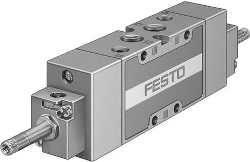 Festo 19789 solenoid valve JMFH-5-1/4-B With manual overrides, without solenoid coils or sockets. Solenoid coils and sockets should be ordered separately. Valve function: 5/2 bistable, Type of actuation: electrical, Width: 32 mm, Standard nominal flow rate: 1600 l/mi
