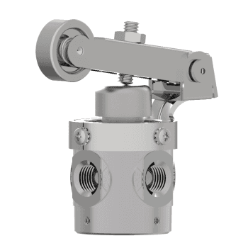 Humphrey 250C31120 Mechanical Valves, Roller Cam Operated Valves, Number of Ports: 3 ports, Number of Positions: 2 positions, Valve Function: Normally open, Piping Type: Inline, Direct piping, Approx Size (in) HxWxD: 3.44 x 1.56 DIA, Media: Air, Inert Gas