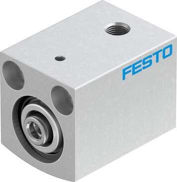 Festo 188083 short-stroke cylinder AEVC-12-10-I-P No facility for sensing, piston-rod end with female thread. Stroke: 10 mm, Piston diameter: 12 mm, Spring return force, retracted: 4 N, Cushioning: P: Flexible cushioning rings/plates at both ends, Assembly position: A