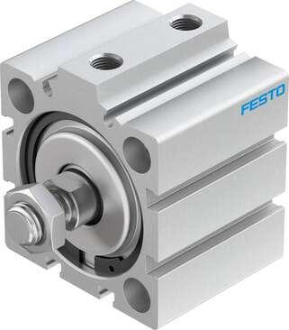 Festo 188274 short-stroke cylinder ADVC-50-20-A-P No facility for sensing, piston-rod end with male thread. Stroke: 20 mm, Piston diameter: 50 mm, Based on the standard: (* ISO 6431, * Hole pattern, * VDMA 24562), Cushioning: P: Flexible cushioning rings/plates at bot