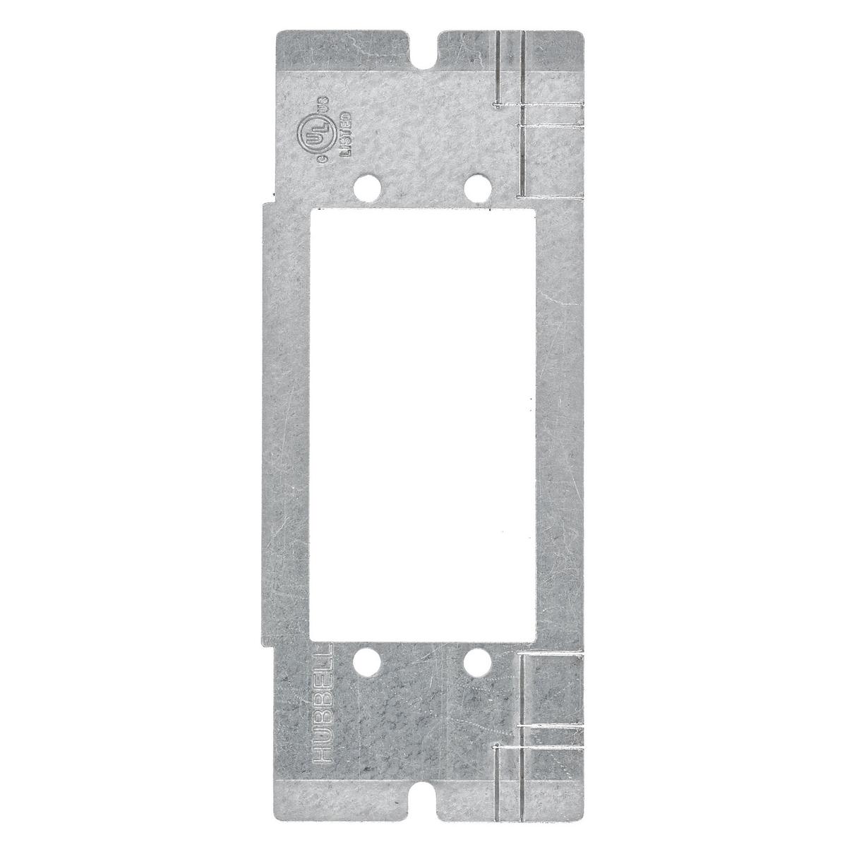 Hubbell FBMPAAP Concrete, Access, Wood Floorboxes, Recessed, 2, 4, & 6-Gang Series, Mounting Plate, 1-Gang, Opening Accommodates (2) Extron® AAP Modules  ; Plate for Use in SystemOne 2, 4 & 6-Gang Recessed Floorboxes ; 1-Gang- (2) Extron® AAP Opening ; Horizontial 1-Gang