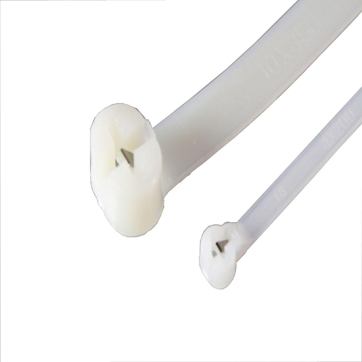 Hubbell CT50400SSBC Nylon 6/6 Cable Tie with Stainless steel Barb, 50 Lbs, Natural, 3.94" Bundle Dia., Package: 100.  ; Stainless Steel Barb Tie ; Nylon 6/6 Standard, Self-locking stainless steel barb, Maximum strength and adjustability for versatility, Chemically resistant 
