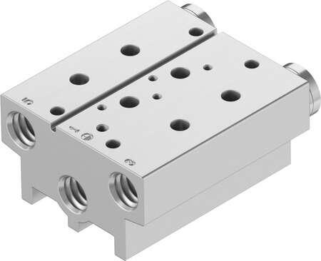 Festo 576429 manifold block VABM-B10-20S-N14-2 Grid dimension: 22 mm, Assembly position: Any, Max. number of valve positions: 2, Corrosion resistance classification CRC: 2 - Moderate corrosion stress, Product weight: 344 g