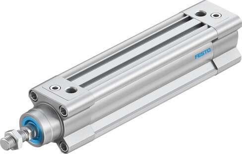 Festo 1376426 standards-based cylinder DSBC-32-100-PPVA-N3 With adjustable cushioning at both ends. Stroke: 100 mm, Piston diameter: 32 mm, Piston rod thread: M10x1,25, Cushioning: PPV: Pneumatic cushioning adjustable at both ends, Assembly position: Any