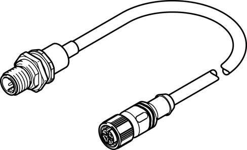 Festo 571900 motor cable NEBM-M12G4-RS-2.23-N-M12G4H Conforms to standard: (* DIN 47100, * EN 61984), Cable identification: Without inscription label holder, Electrical connection 1, function: Field device side, Electrical connection 1, design: Round, Electrical conne