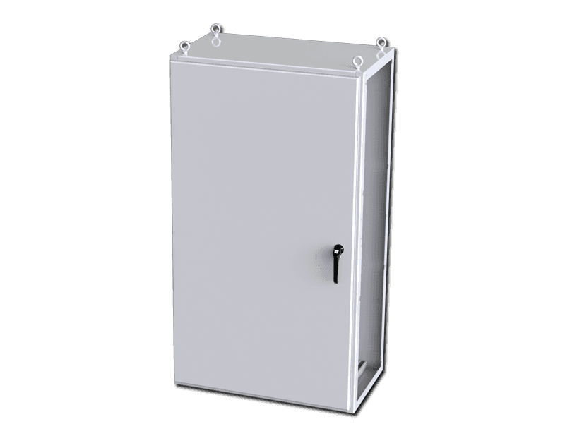 Saginaw Control SCE-S181006LG 1DR IMS Enclosure, Height:70.87", Width:39.37", Depth:22.00", Powder coated RAL 7035 gray inside and out.