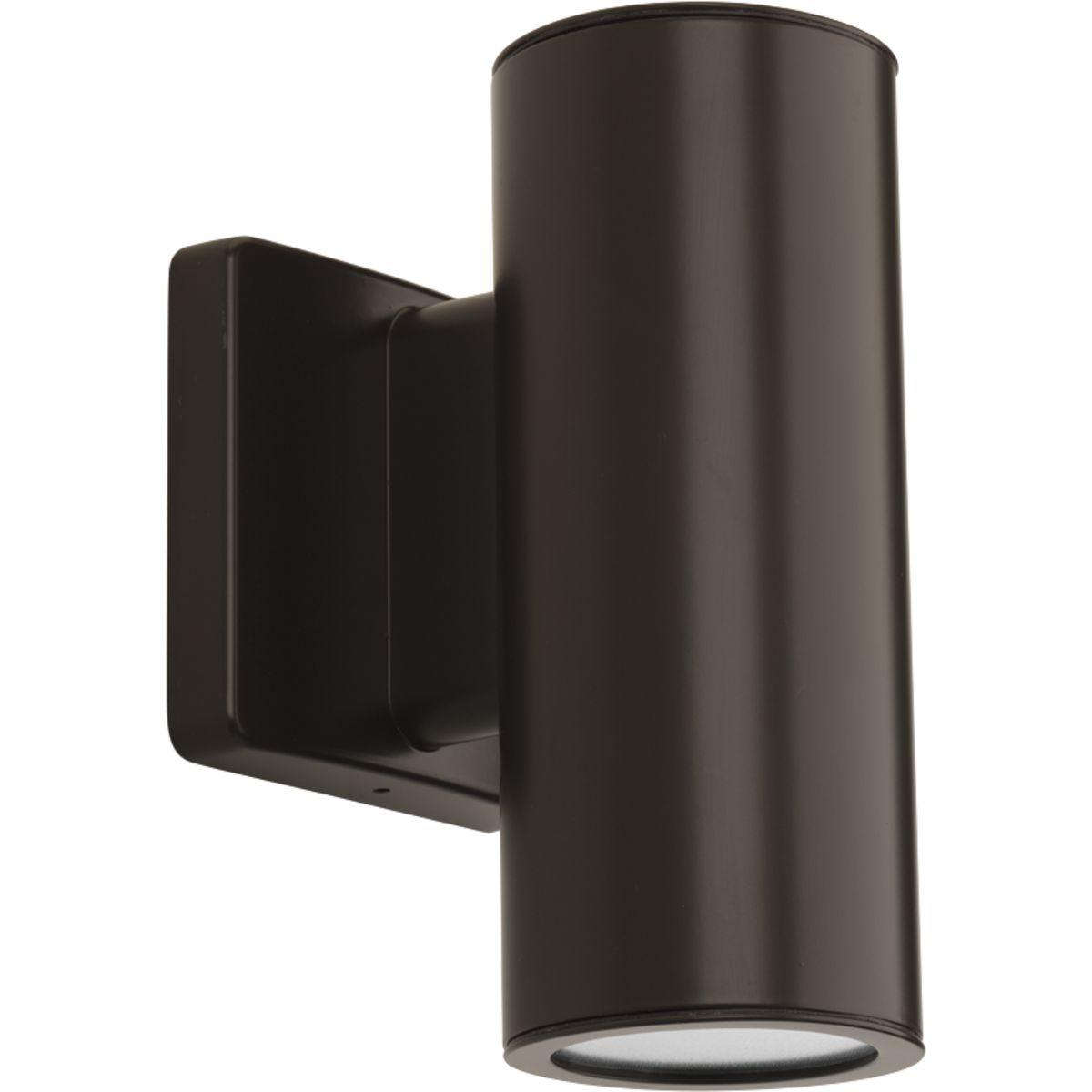 Hubbell P563001-020-30K Sleek, 3" LED cylindrical wall lantern with up/downlight in elegant Antique Bronze finish. Die-cast aluminum wall brackets and heavy-duty aluminum framing. Fade and chip-resistant. UL listed for wet locations. Can be used indoor or outdoor.  ; 3" LED wall