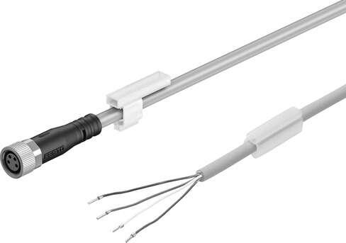 Festo 8003130 connecting cable NEBU-M8G4-K-9-LE4 Conforms to standard: (* Core colours and connection numbers to EN 60947-5-2, * EN 61076-2-104), Cable identification: with 2x label holders, Product weight: 245 g, Electrical connection 1, function: Field device side, E