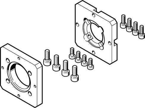 Festo 1460097 motor flange EAMF-A-38A-40G Assembly position: Any, Storage temperature: -25 - 60 °C, Relative air humidity: 0 - 95 %, Ambient temperature: -10 - 60 °C, Product weight: 148 g