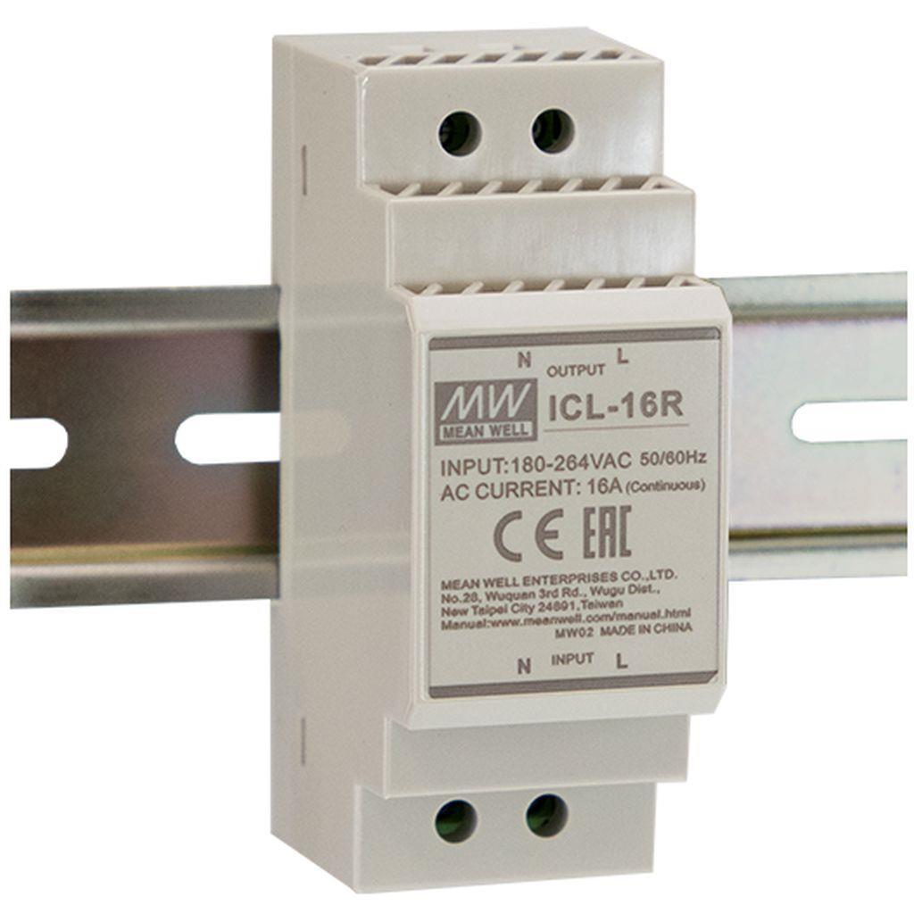 MEAN WELL ICL-16R AC DIN rail Inrush Current Limiter; Input 180-264VAC; Rail mounted
