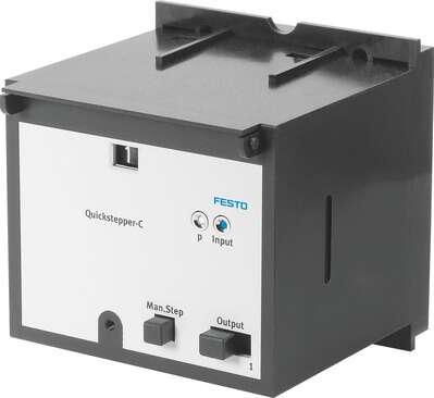 Festo 15609 quickstepper FSS-12-C Pneumatic/mechanical sequencer with 12 steps and start logic circuits, on 2n sub-base. Nominal size: 2,5 mm, Design structure: Combinable sequencer, Acknowledgement drop-off pressure: <:  0,5 bar, Acknowledgement response pressure: >