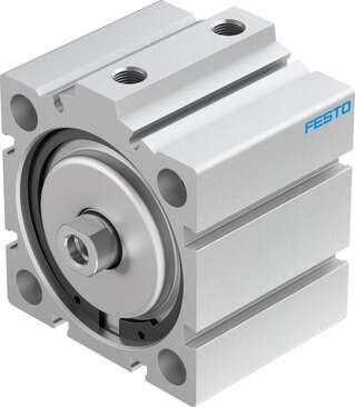 Festo 188285 short-stroke cylinder ADVC-63-15-I-P-A For proximity sensing, piston-rod end with female thread. Stroke: 15 mm, Piston diameter: 63 mm, Based on the standard: (* ISO 6431, * Hole pattern, * VDMA 24562), Cushioning: P: Flexible cushioning rings/plates at b