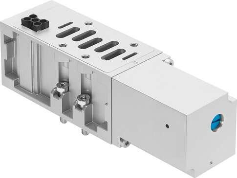 Festo 555791 vertical pressure shut-off plate VABF-S2-2-L1D1-C Width: 54 mm, Based on the standard: ISO 5599-2, Assembly position: Any, Pneumatic vertical stacking: Shut-off for 1, Operating pressure: -0,9 - 10 bar