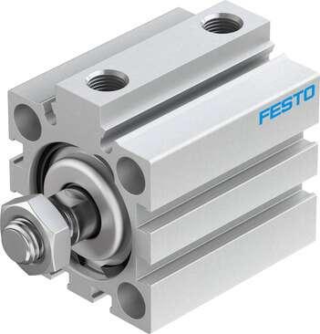 Festo 188223 short-stroke cylinder ADVC-32-25-A-P No facility for sensing, piston-rod end with male thread. Stroke: 25 mm, Piston diameter: 32 mm, Based on the standard: (* ISO 6431, * Hole pattern, * VDMA 24562), Cushioning: P: Flexible cushioning rings/plates at bot